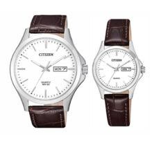 CITIZEN ĐÔI – QUARTZ (PIN) – DÂY DA (BF2001-12A – EQ0591-21A) – MẶT SỐ 41MM – 27MM
