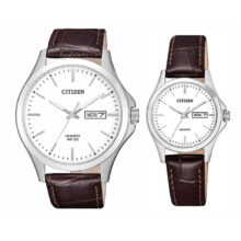 CITIZEN ĐÔI – QUARTZ (PIN) – DÂY DA (BF2001-12A – EQ0591-21A) – MẶT SỐ 41MM – 27MM