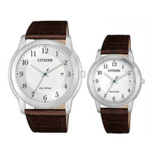 CITIZEN ĐÔI – ECO-DRIVE (NĂNG LƯỢNG ÁNH SÁNG) – DÂY DA (AW1211-12A – FE6011-14A) – MẶT SỐ 42MM – 33MM